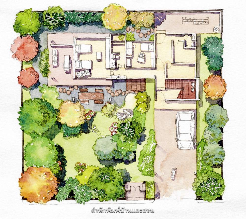 การวางผังบ้าน ไอเดียในการวางผังบริเวณบ้าน